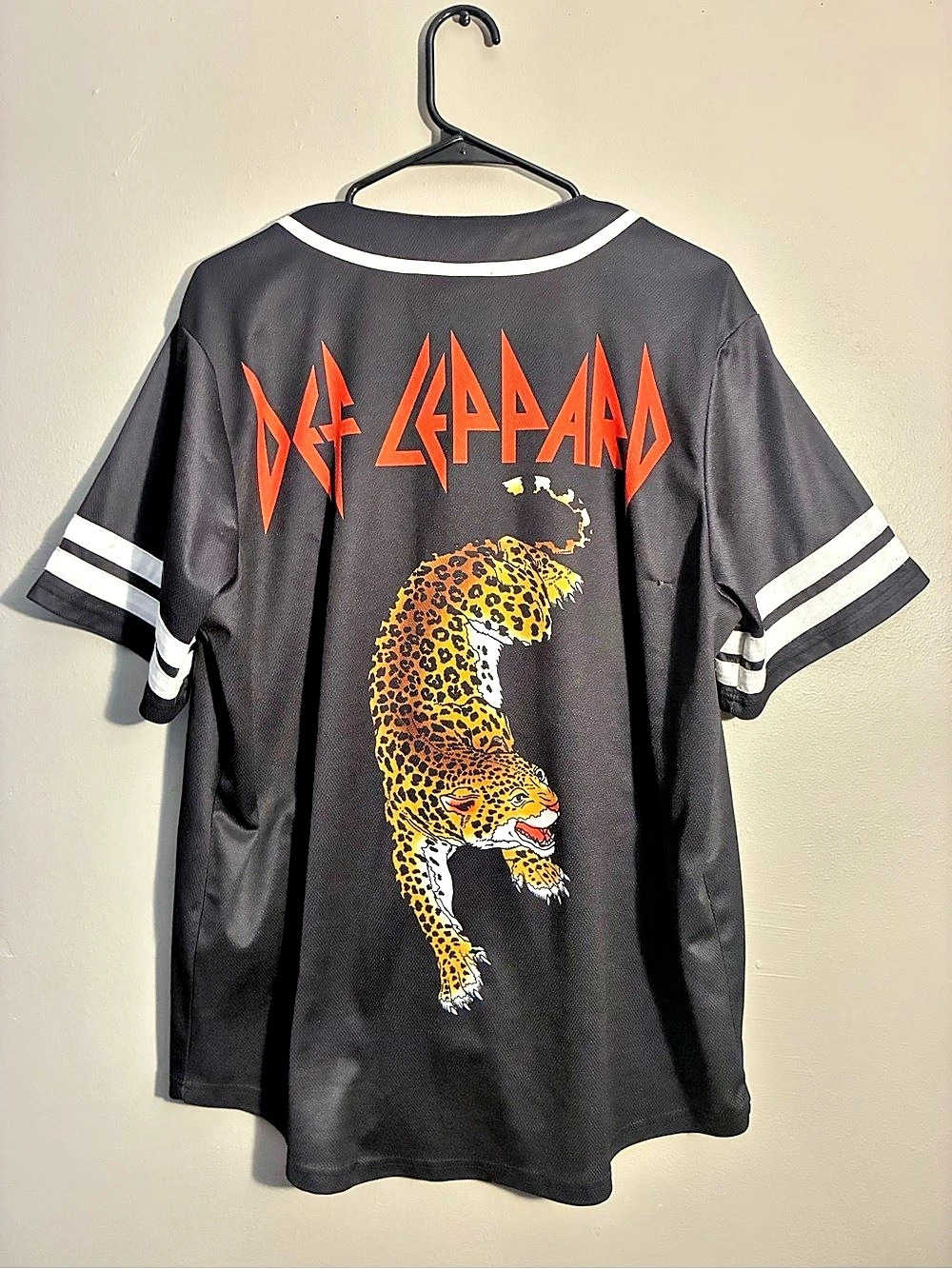 Def Leppard Baseball Jersey Black & Red XL